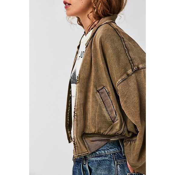 Free People We The Free Good For You Bomber Jacket Top Oversized XL NEW 283823 - Picture 2 of 8